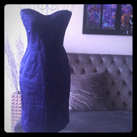 S NWT Cocktail Dress Dk Purple Like BEBE - Picture 1 of 6